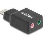 Delock Külső USB Type-C  hangkártya 2 x 3,5 mm-es sztereo jack Plug & Play audio adapterrel személyi számítógépekhez, la