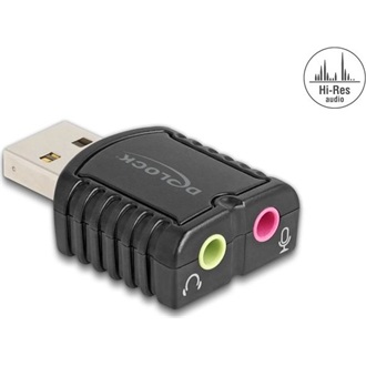 Delock Külső USB hangkártya 24 bit / 96 kHz Plug & Play mód Windows, MAC, Linux, Chrome operációs rendszerekhez