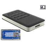 Delock Külso ház M.2 B kulcsmodul 42 mm SSD-hez > USB 3.0 Micro B-típusú anya titkosítás funkcióval