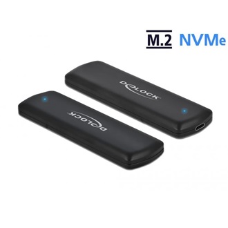 Delock Külso ház M.2 NVME PCIe SSD-hez USB Type-C csatlakozóval anya - eszközmentes