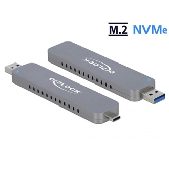 Delock Külső ház az M.2 NVME PCIe SSD-hez USB Type-C? - és A-típusú USB csatlakozóval apa