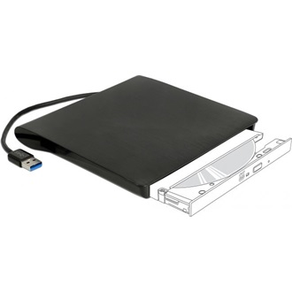 Delock Külso váz 9,5 mm magasságú, 5.25” Ultra Slim SATA meghajtókhoz USB A-típusú apa csatlakozóval