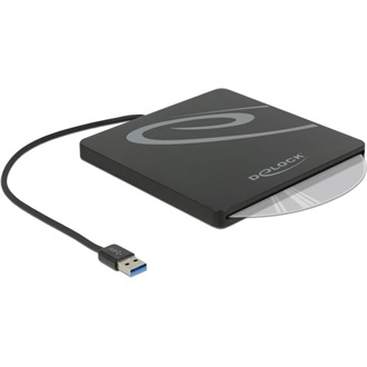 Delock Külso váz 9,5 / 12,7 mm magasságú, 5.25? Slot-in Slim SATA meghajtókhoz USB A-típusú apa csat