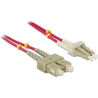 Delock LC Duplex -> SC Duplex M/M adatkábel 10m piros Multimode OM4