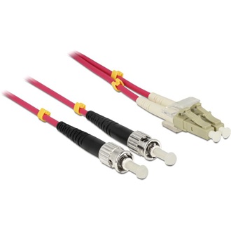 Delock LC Duplex -> ST Duplex M/M adatkábel 10m piros Multimode OM4