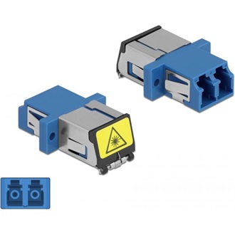 Delock LC optikai szálas csatlakozó Párosító lézervédő zárral / borítással Duplex anya - LC Duplex a