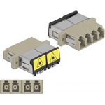 Delock LC optikai szálas csatlakozó Párosító lézervédő zárral / borítással Duplex anya - LC Quad any