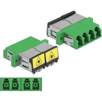 Delock LC optikai szálas csatlakozó Párosító lézervédő zárral / borítással Quad anya - LC Quad anya,