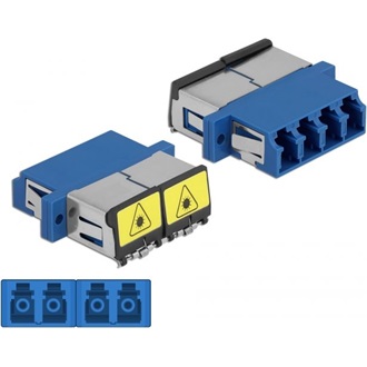 Delock LC optikai szálas csatlakozó Párosító lézervédő zárral / borítással Quad anya - LC Quad anya,