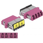 Delock LC optikai szálas csatlakozó Párosító lézervédő zárral / borítással Quad anya - LC Quad anya,