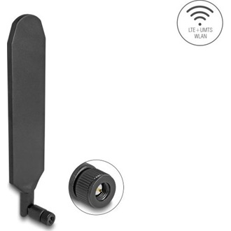 Delock LTE GNSS antenna SMA-dugó 1,5 - 3,0 dBi mindenirányú, elforgatható, dönthető csatlakozással (fekete színű)