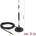 Delock LTE antenna SMA-dugó 6 dBi irányítatlan, rögzített, mágneses talppal és csatlakozókábellel (R