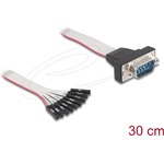 Delock Lapos szalagkábel RS-232 9 db. tűfejjel anya - D-Sub 9 tűs apa anyacsavarokkal 30 cm