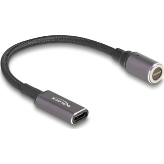 Delock magnetic 8pin -> USB-C M/F töltőkábel 0.15m fekete-szürke