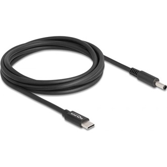 Delock USB-C -> DC 4,5 x 3,0mm M/M töltőkábel 1.5m fekete Dell