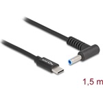 Delock USB-C -> DC 4,5 x 3,0mm M/M töltőkábel 1.5m fekete HP