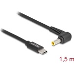 Delock USB-C -> DC 5,5 x 3,0mm M/M töltőkábel 1.5m fekete Samsung