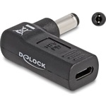 Delock USB-C -> DC 5,5 x 2,1mm F/M töltő adapter fekete 90°