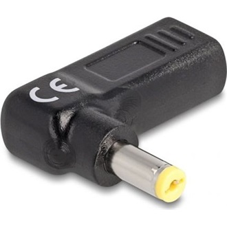 Delock USB-C -> DC 5,5 x 1,7mm F/M töltő adapter fekete Acer, 90°