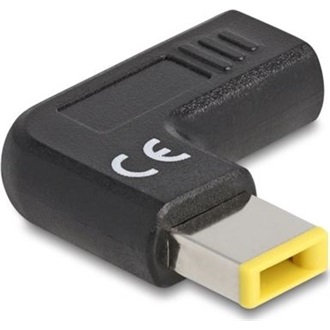 Delock USB-C -> DC 11,0 x 4,5mm F/M töltő adapter fekete 90°, Lenovo