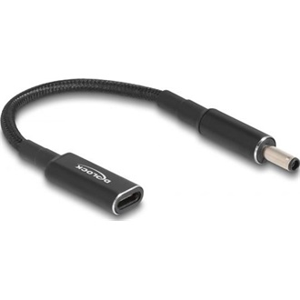 Delock USB-C -> DC 4,5 x 3,0mm F/M töltőkábel 0.15m fekete Dell