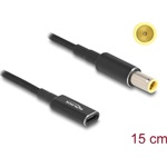 Delock USB-C -> DC 7,9 x 5,5mm F/M töltőkábel 0.15m fekete IBM