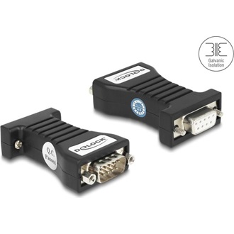 Delock Leválasztó 1 x soros RS-232 D-Sub 9 anya - 1 x soros RS-232 D-Sub 9 apa, RXD, TXD, DTR, RTS, GND 3 kV