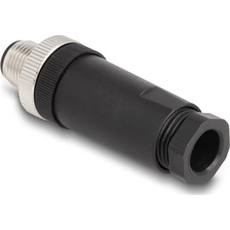 Delock M12 Csatlakozó A-kódolású, 3 tűs apa csavarozható kapcsolat