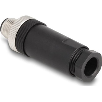 Delock M12 Csatlakozó A-kódolású, 3 tűs apa csavarozható kapcsolat