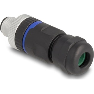 Delock M12 Csatlakozó A-kódolású, 4 tűs apa csavarozható kapcsolat