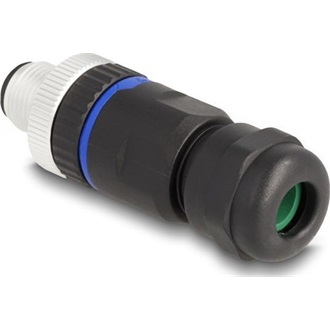 Delock M12 Csatlakozó A-kódolású, 5 tűs apa csavarozható kapcsolat