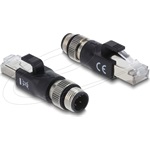 Delock M12 D-kódolt adapter 4 tűs a dugó - RJ45 apa fekete