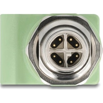 Delock M12 X-kódolt adapter 8 tűs apa - RJ45 anya Cat.5e beszerelő mélyedéssel egyenes, zöld színű