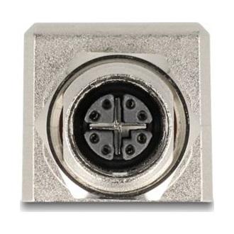 Delock M12 adapter X-kódú 8 tűs anya - RJ45 anya Cat.6A STP borított 90 -ban hajlított