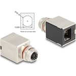 Delock M12 adapter X-kódú 8 tűs anya - RJ45 anya Cat.6A STP borított egyenes