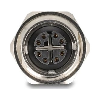 Delock M12 adapter X-kódú 8 tűs anya - RJ45 anya Cat.6A STP fém