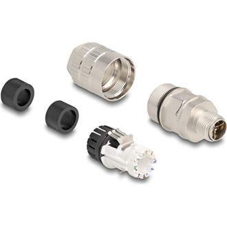 Delock M12 dugaszoló szerelvény 8 tűs X kódolt Cat.6A