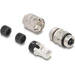 Delock M12 hüvely szerelvény 8 tűs X kódolt Cat.6A