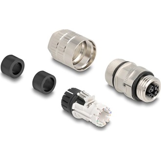 Delock M12 hüvely szerelvény 8 tűs X kódolt Cat.6A