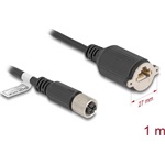Delock M12 kábel X-kódú 8 tűs anya - RJ45 anya Cat.6A S/FTP installálásához 1 m, fekete