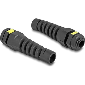 Delock M12 kábel tömlőszelence IP68 ventillációval és feszültségmentesítéssel, valamint IP68 por és vízhatlan fekete 2 d