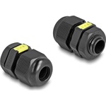 Delock M12 kábel tömlőszelence ventillációval, IP68 por és vízhatlan fekete 2 db.