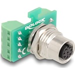 Delock M12 transzfer modul adapter 8 tűs A-kódú anya - 9 tűs sorkapocs installáláshoz