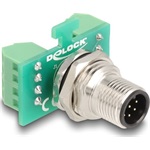 Delock M12 transzfer modul adapter 8 tűs A-kódú apa - 9 tűs sorkapocs installáláshoz