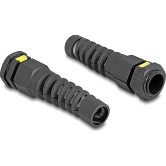 Delock M16 kábel tömlőszelence IP68 ventillációval és feszültségmentesítéssel, valamint IP67 por és vízhatlan fekete 2 d