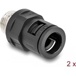 Delock M16 tömlőszelence réz külső csavarmenettel, fekete, 2 db.