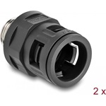 Delock M20 tömlőszelence réz külső csavarmenettel, fekete, 2 db.