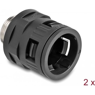 Delock M25 tömlőszelence réz külső csavarmenettel, fekete, 2 db.