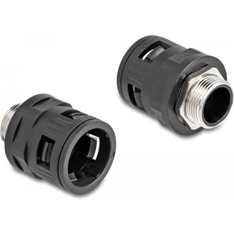 Delock M25 tömlőszelence réz külső csavarmenettel, fekete, 2 db.