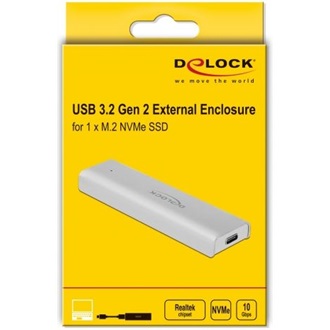 Delock M.2 2280 PCIe NVMe USB3.2 Gen 2×1 C külső ház szürke